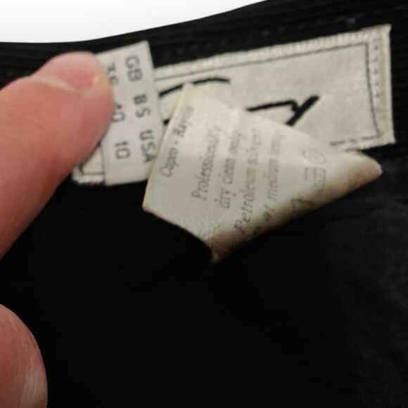 Genny Italy Wool Black Pencil Skirt with Elegant Hem for Cocktail Sz 6 - Picture 3 of 9